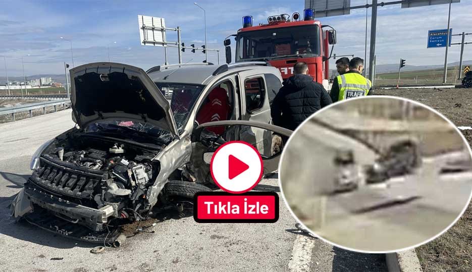 6 kişinin yaralandığı kaza kamerada