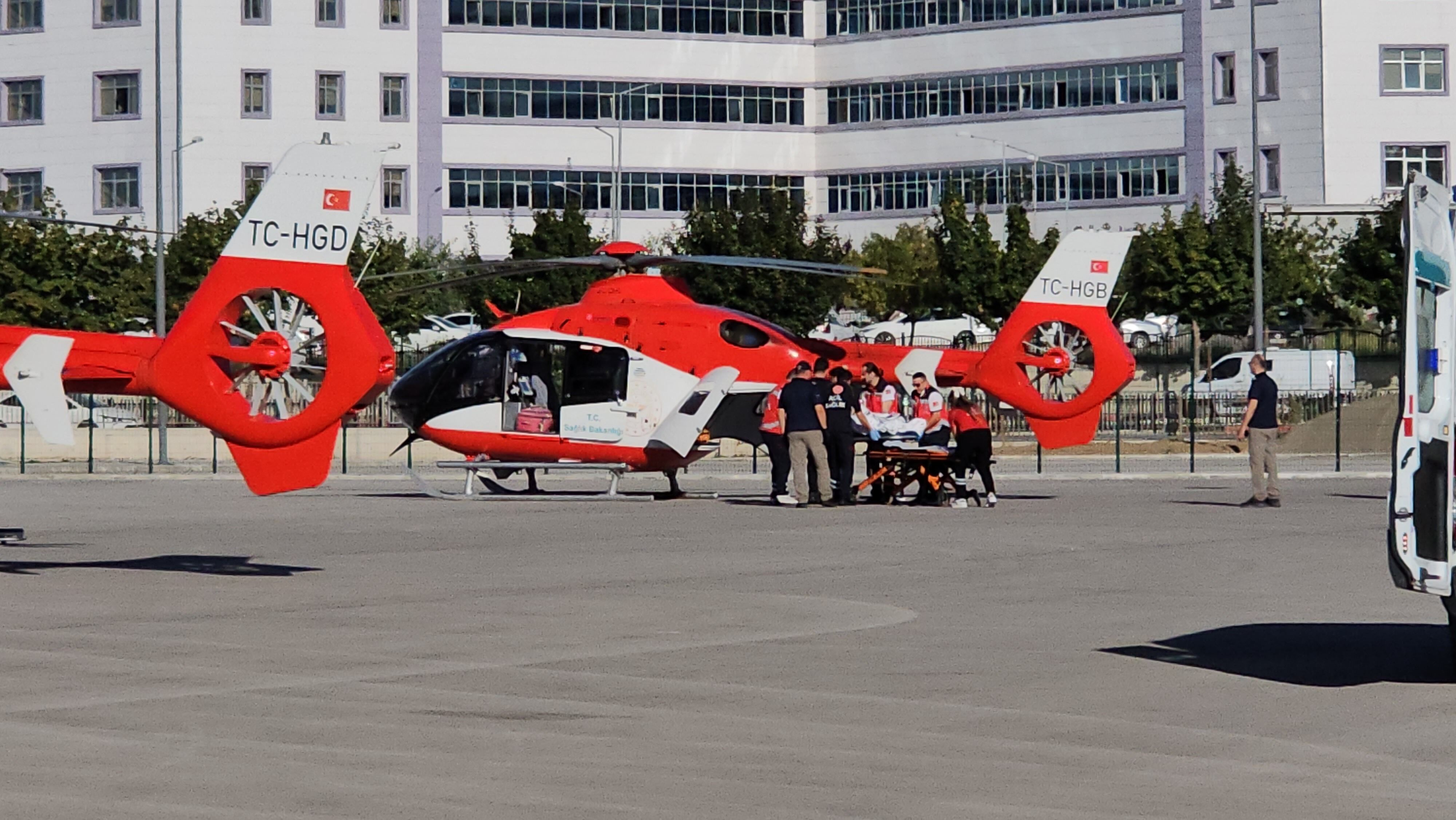 Hava ambulanslarının aktarma noktası Çorum oldu