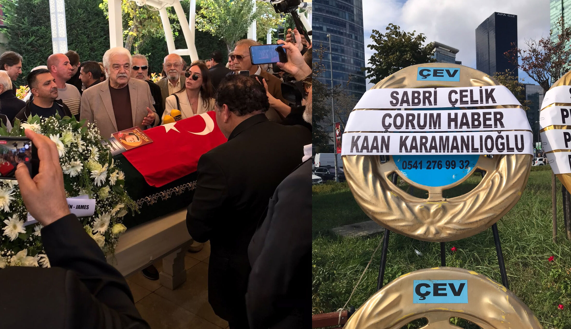 ÇORUM HABER’in çelengi Göksel Arsoy’un cenazesinde