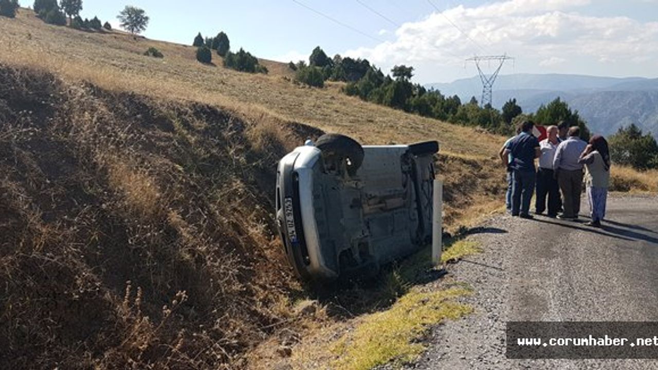 Otomobil şarampole uçtu