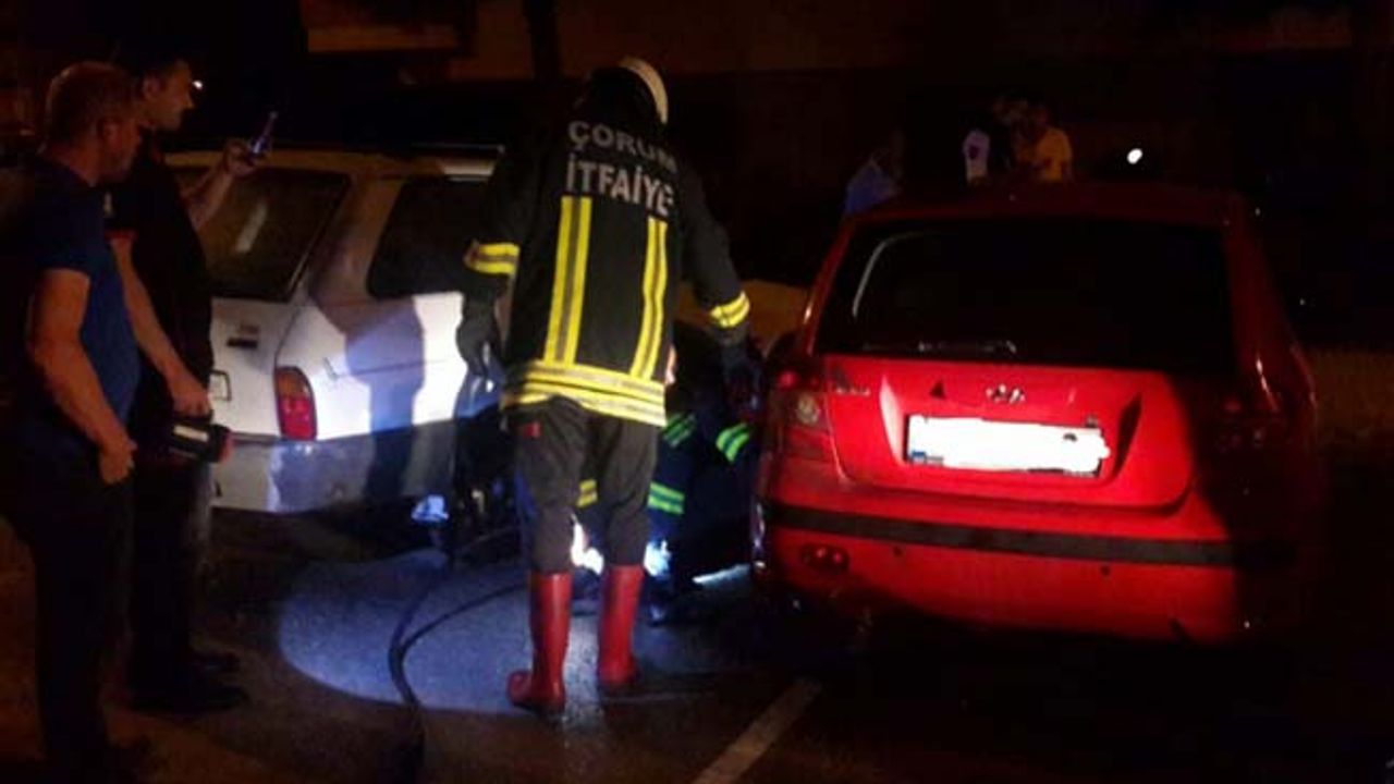 Park halindeki otomobil kundaklandı