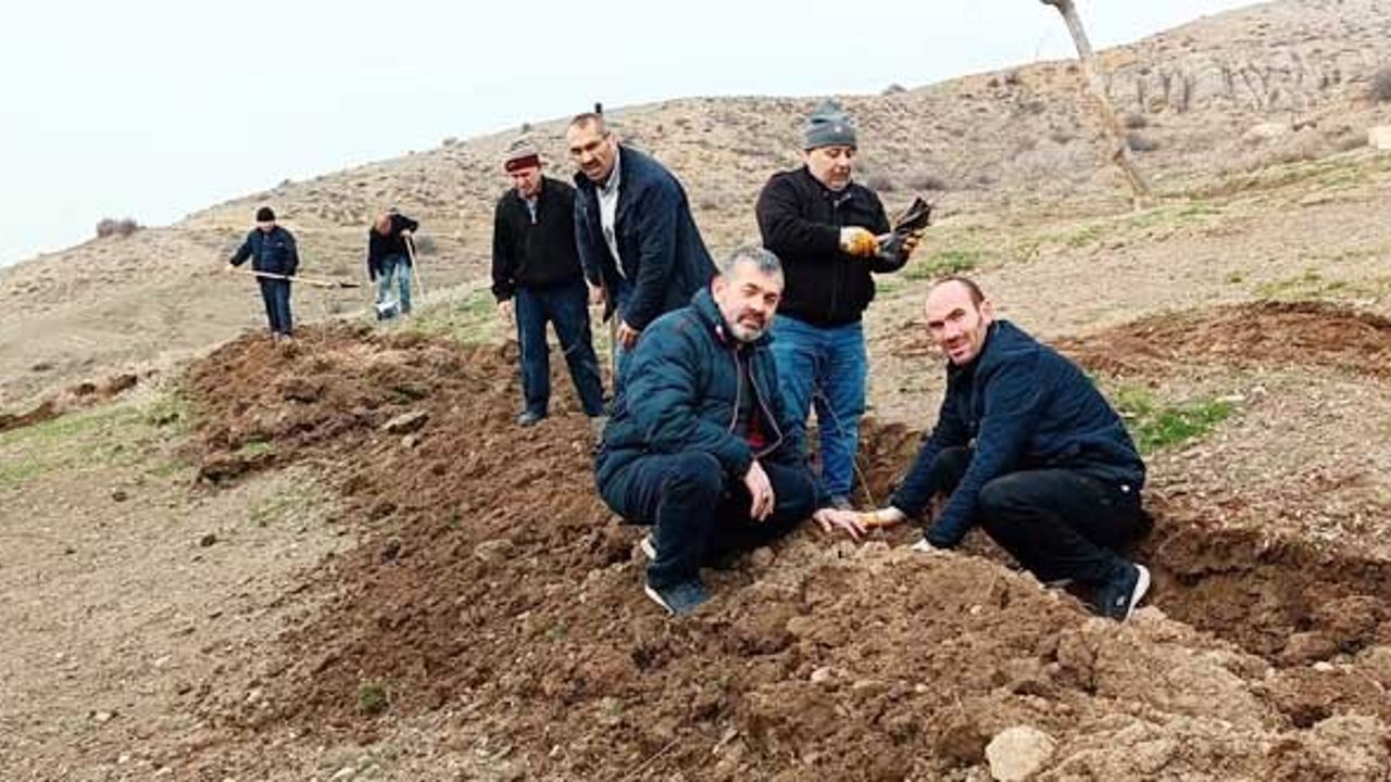Küçük Polatlı Köyü’ne 400 çam ve badem fidanı dikildi