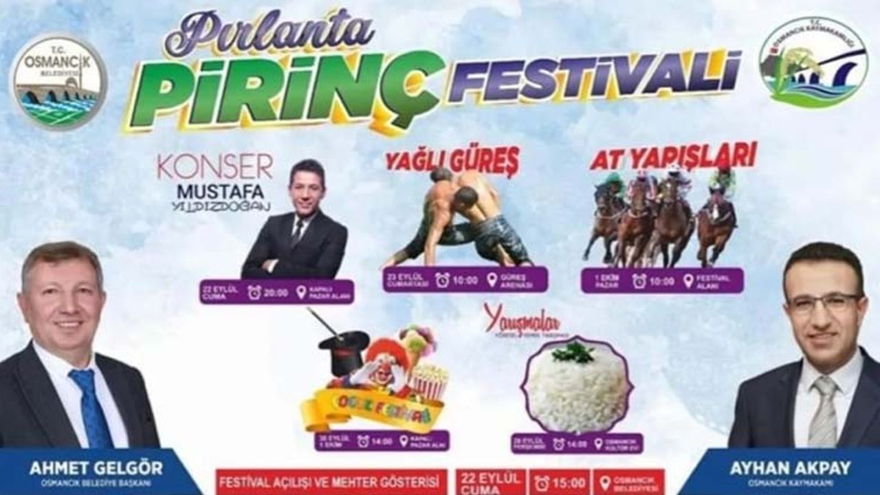 Osmancık Pirinç Festivali 22 Eylül’de başlayacak