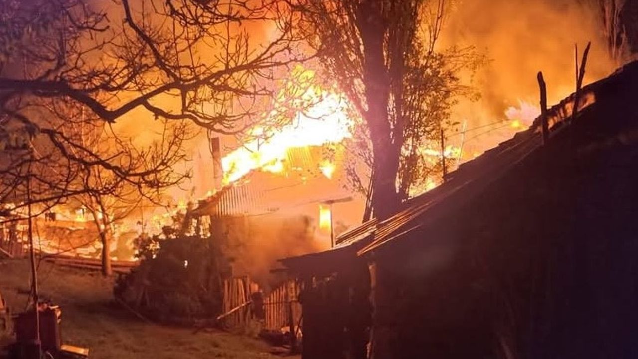 Köyde çıkan yangında 3 ev kül oldu