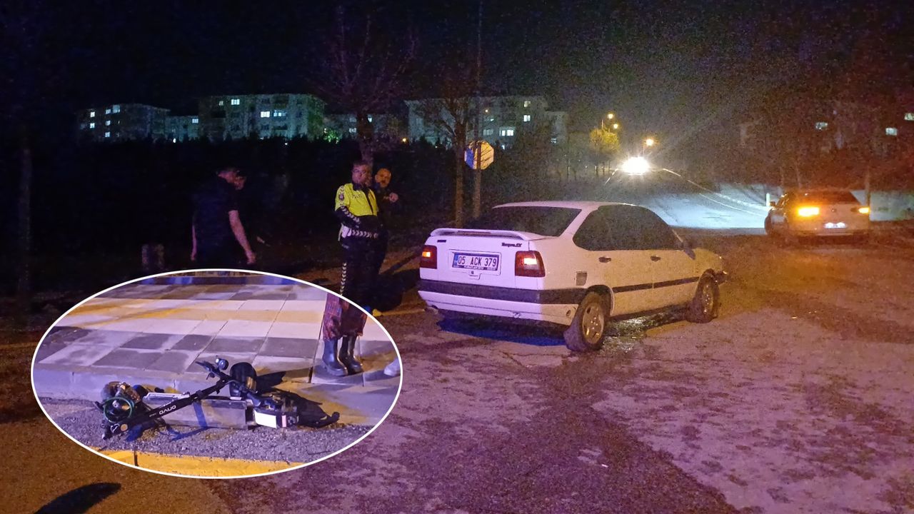 Otomobil ile elektrikli  scooter çarpıştı: 1 yaralı