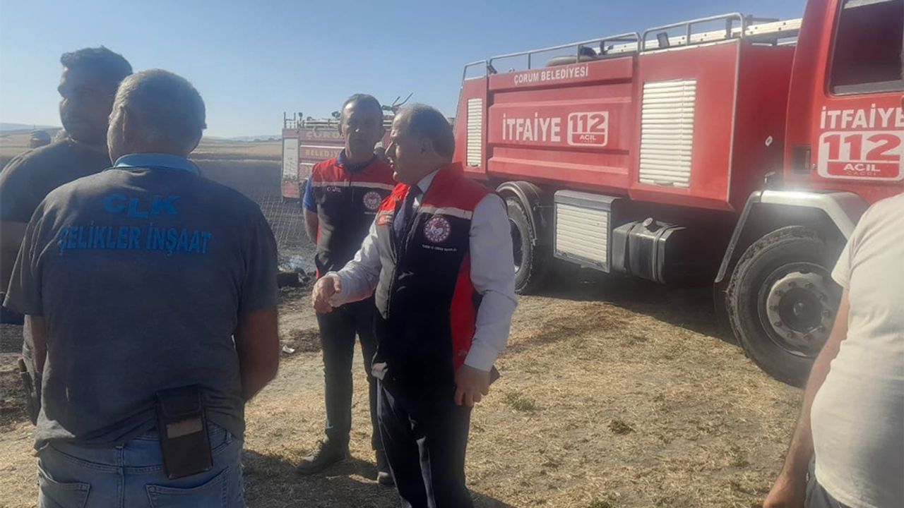 Tarım arazilerinde çıkan  yangına anında müdahale