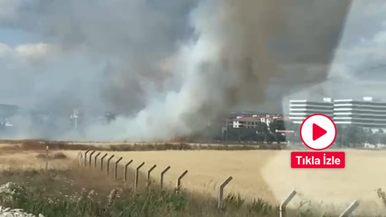 Çorum'da kız yurdu yanında yangın