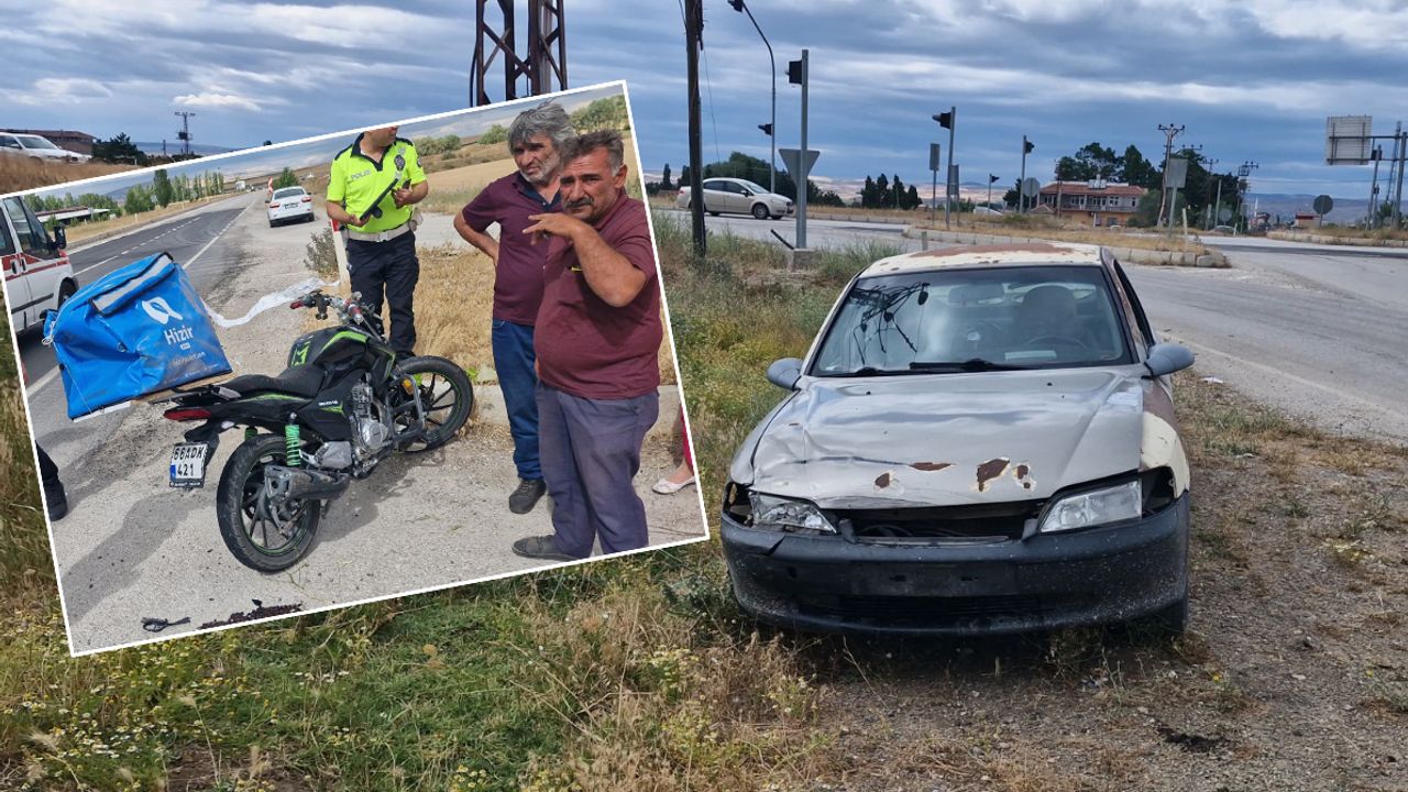 Otomobil ile motosiklet  çarpıştı: 2 yaralı