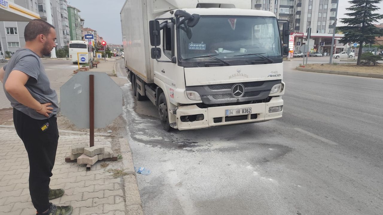 TIR’da çıkan yangın büyümeden söndürüldü