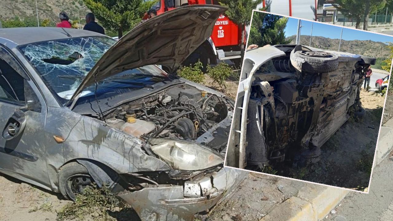 Çorum'da otomobil takla attı: 2 yaralı