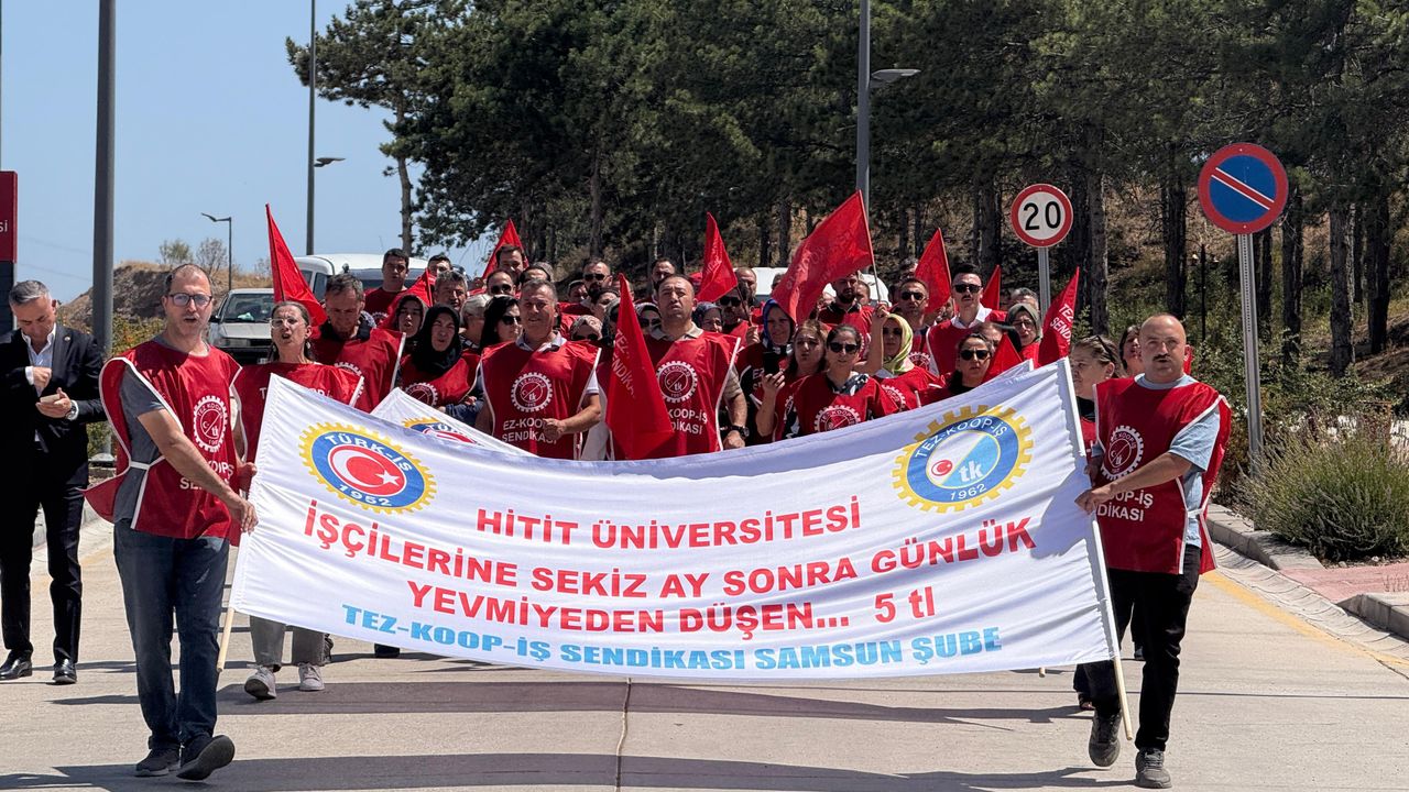 Hitit'te eylem var: "İşçilere düşen günlük yevmiye rakamı sadece 5 tl!"