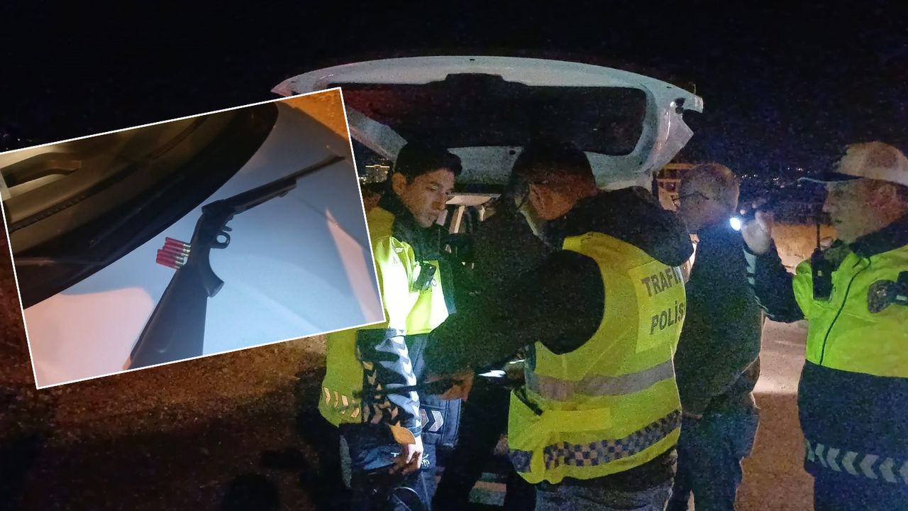 Polisin şüphe üzerine durdurduğu  cipten ruhsatsız tüfek çıktı