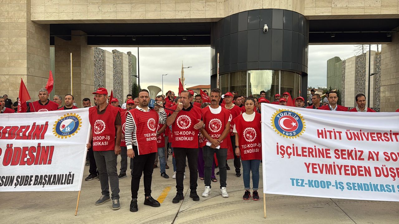 Hitit Üniversitesi işçileri kararlı: "Sadaka değil alınterimizin karşılığını istiyoruz!"