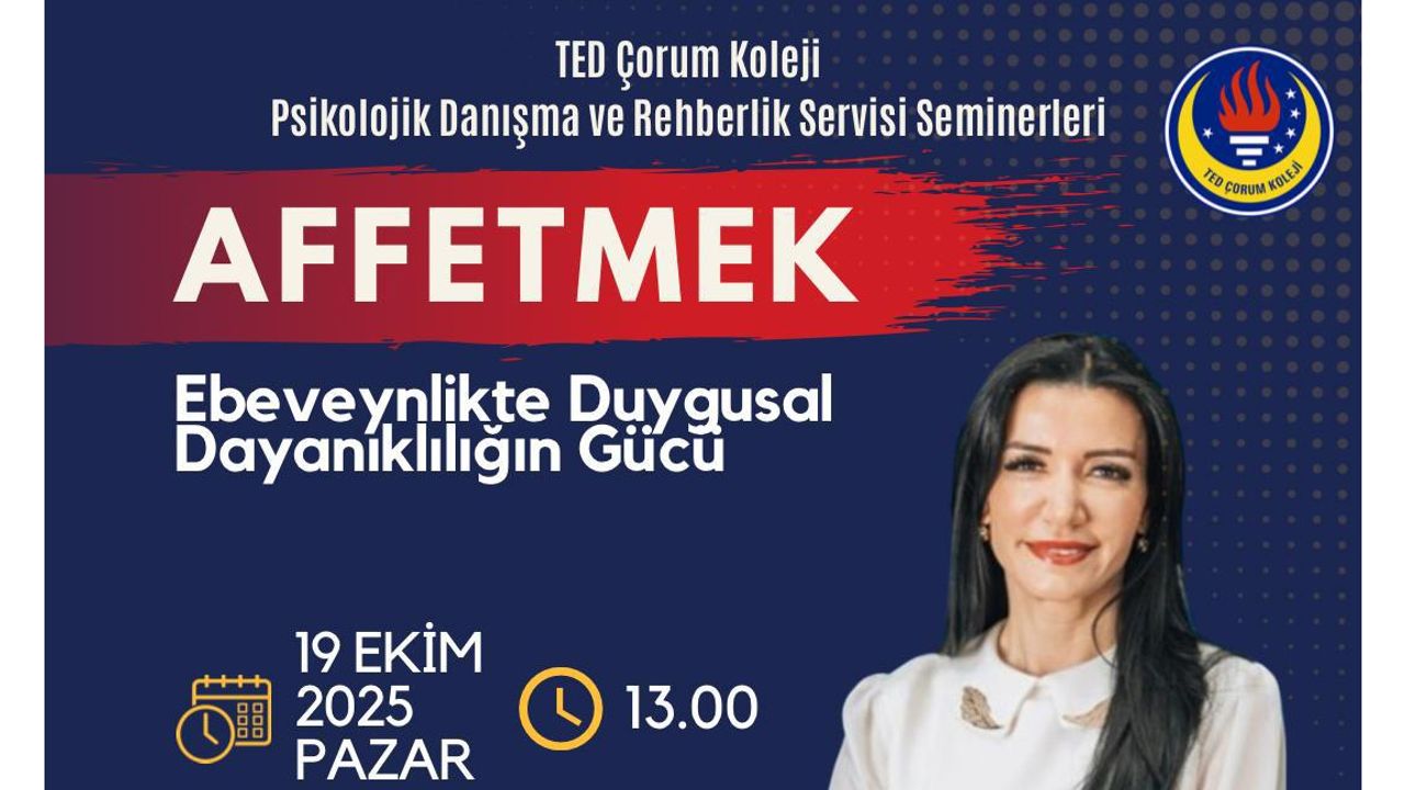 TED Koleji’nde herkese  açık ‘Affetmek’ semineri