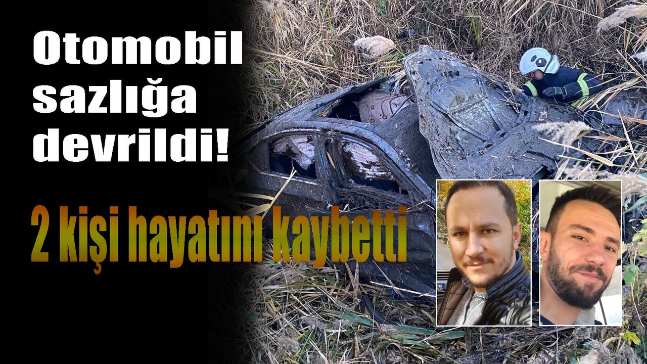 Otomobil sazlığa devrildi,  2 kişi hayatını kaybetti