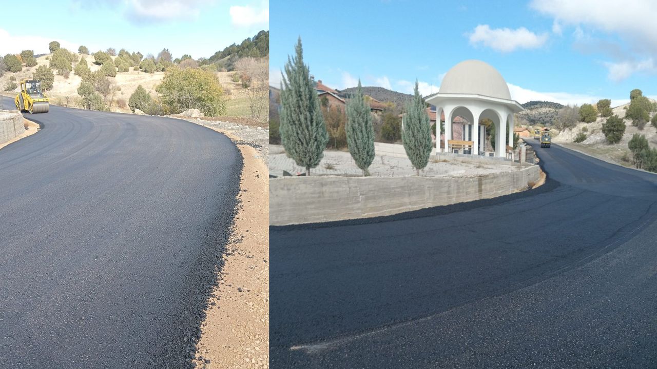Akören yolu asfaltlandı