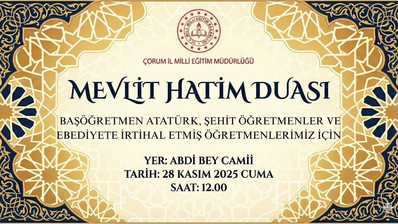 Merhum öğretmenler  için mevlid yapılacak