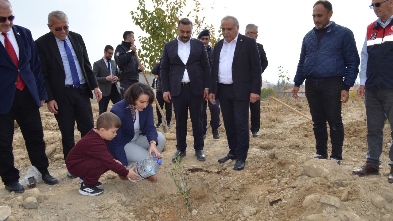 60 meyve fidanı toprakla buluşturuldu