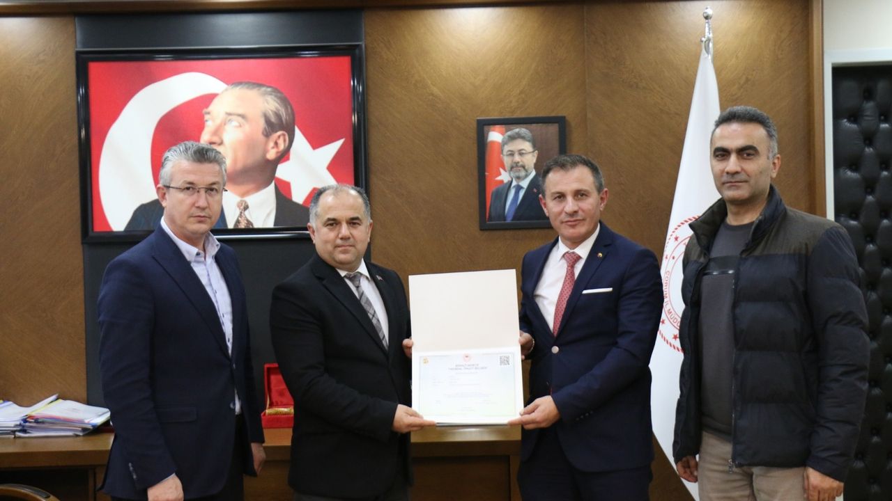 Çorum DSYB birinci derece  tarımsal örgüt sertifikası aldı