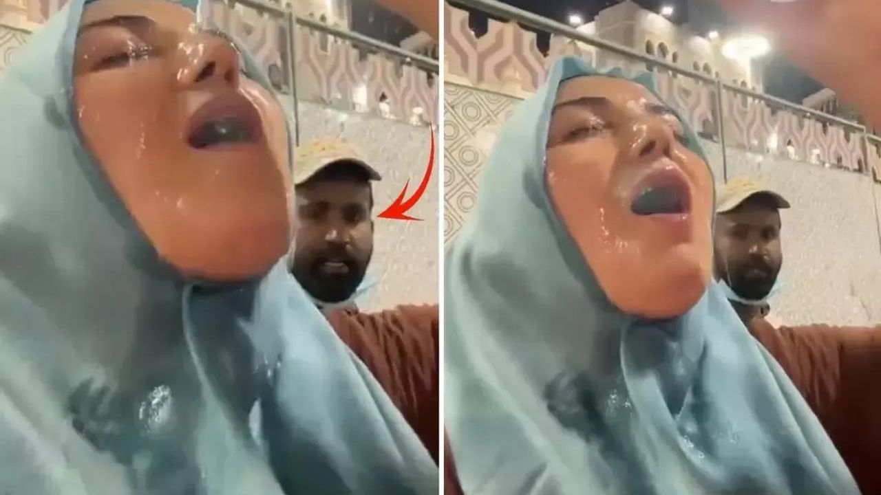 Görüntü umreden! Arkadaki adamın bakışları her şeyi özetliyor