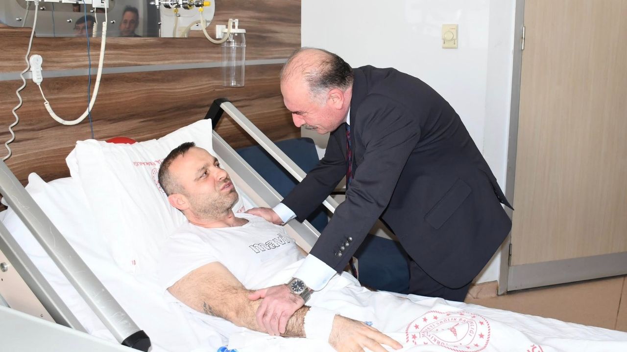 Kazada yaralan personele  geçmiş olsun ziyareti