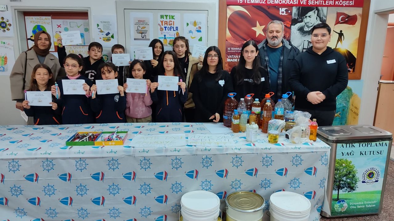 Gazipaşa Ortaokulu’ndan çevreye örnek proje 100 kilogram atık yağ toplandı