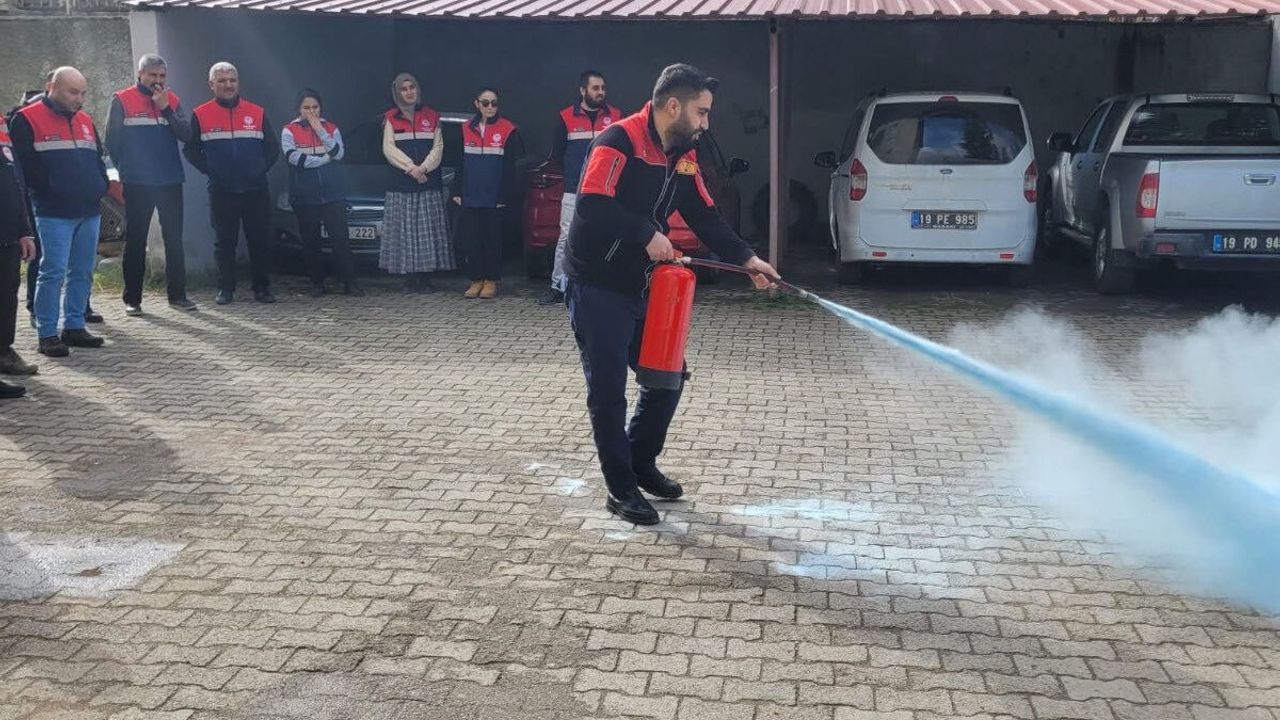 Bayat’ta yangın söndürme eğitimi