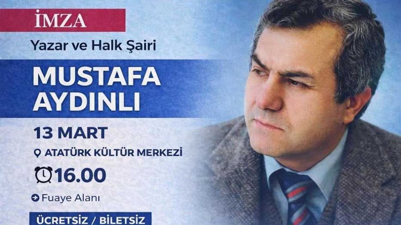 Mustafa Aydınlı’nın imza günü  yarın Çerkezköy’de