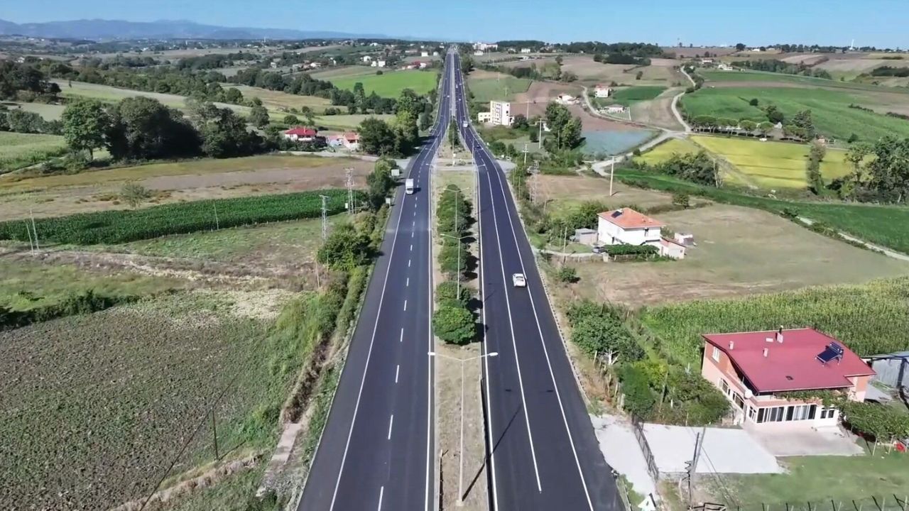Samsun-Çorum arasındaki yolun yüzde 70'i tamamlandı
