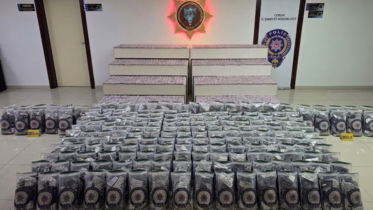 Çorum’da son 1 haftada 249  bin sentetik hap ele geçirildi