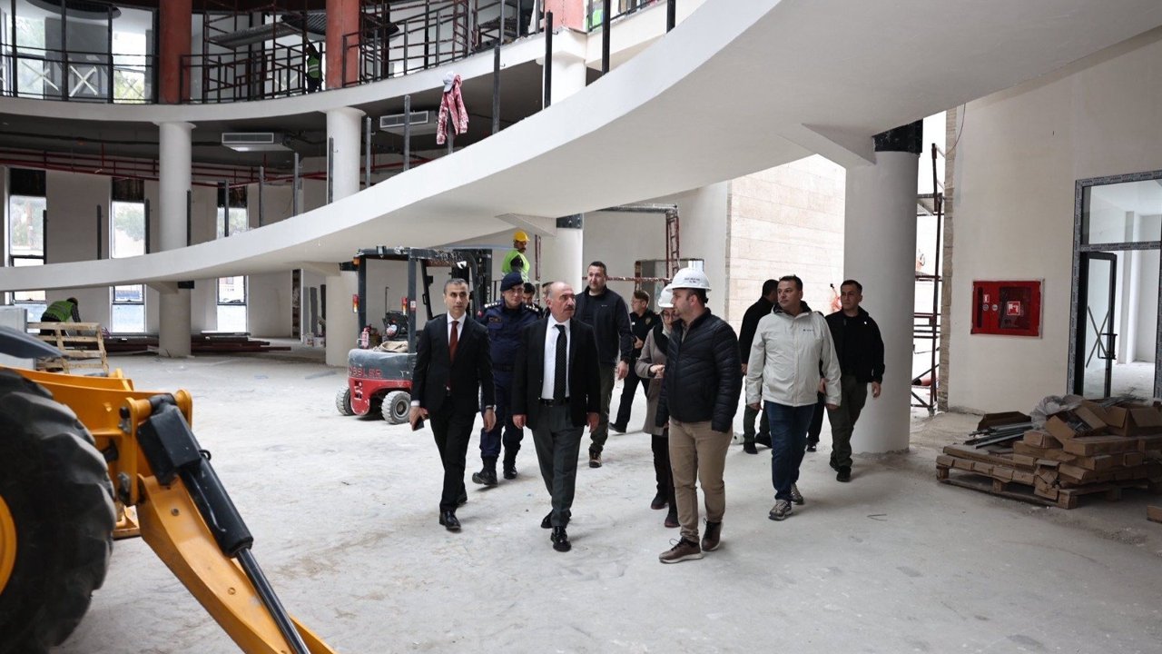 Vali Çalgan, Kültür Merkezi ve  Kütüphane inşaatını inceledi