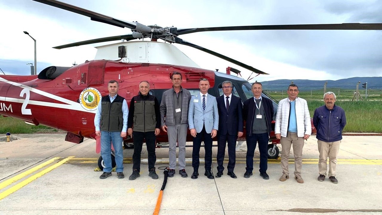Merzifon’a yangın söndürme  helikopteri konuşlandırıldı