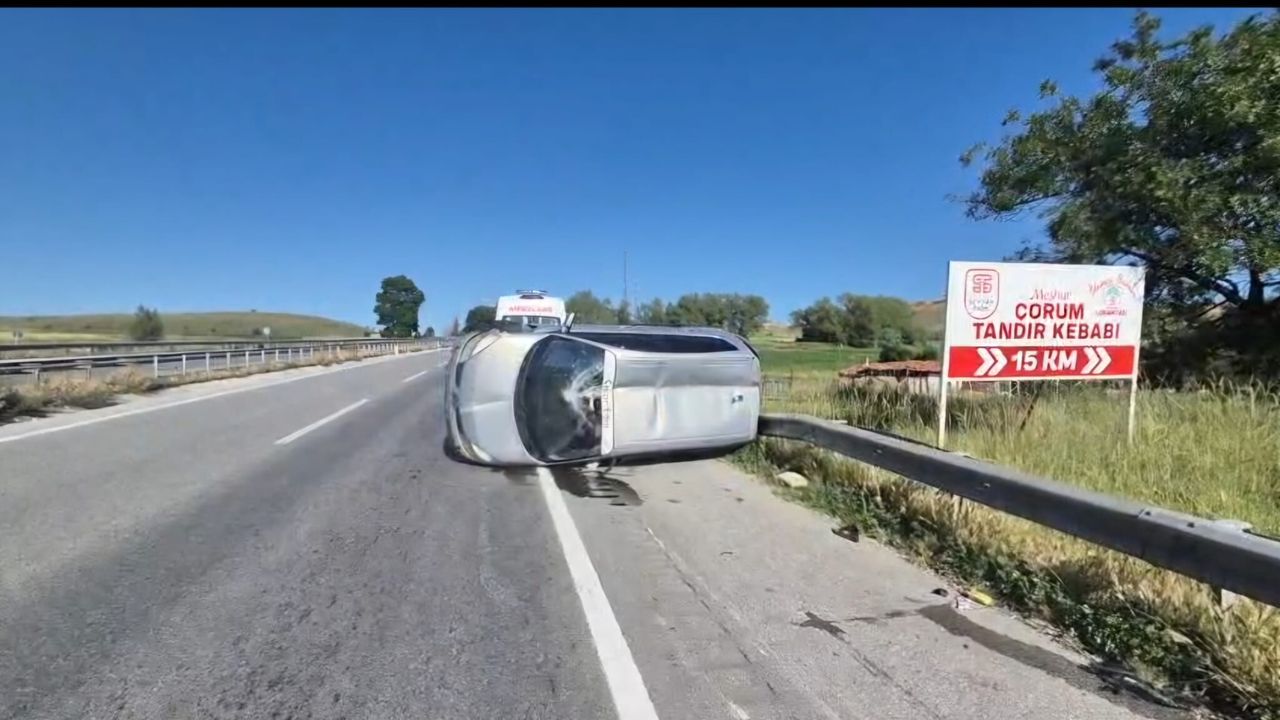 Kontrolden çıkan  otomobil devrildi: 1 yaralı
