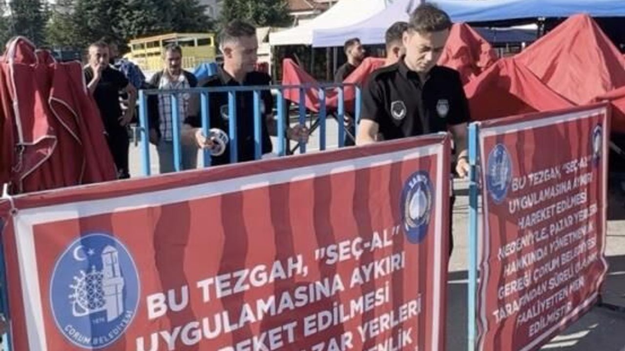 "Seç-al" kuralına uymayan pazar esnafının tezgahı kapatıldı