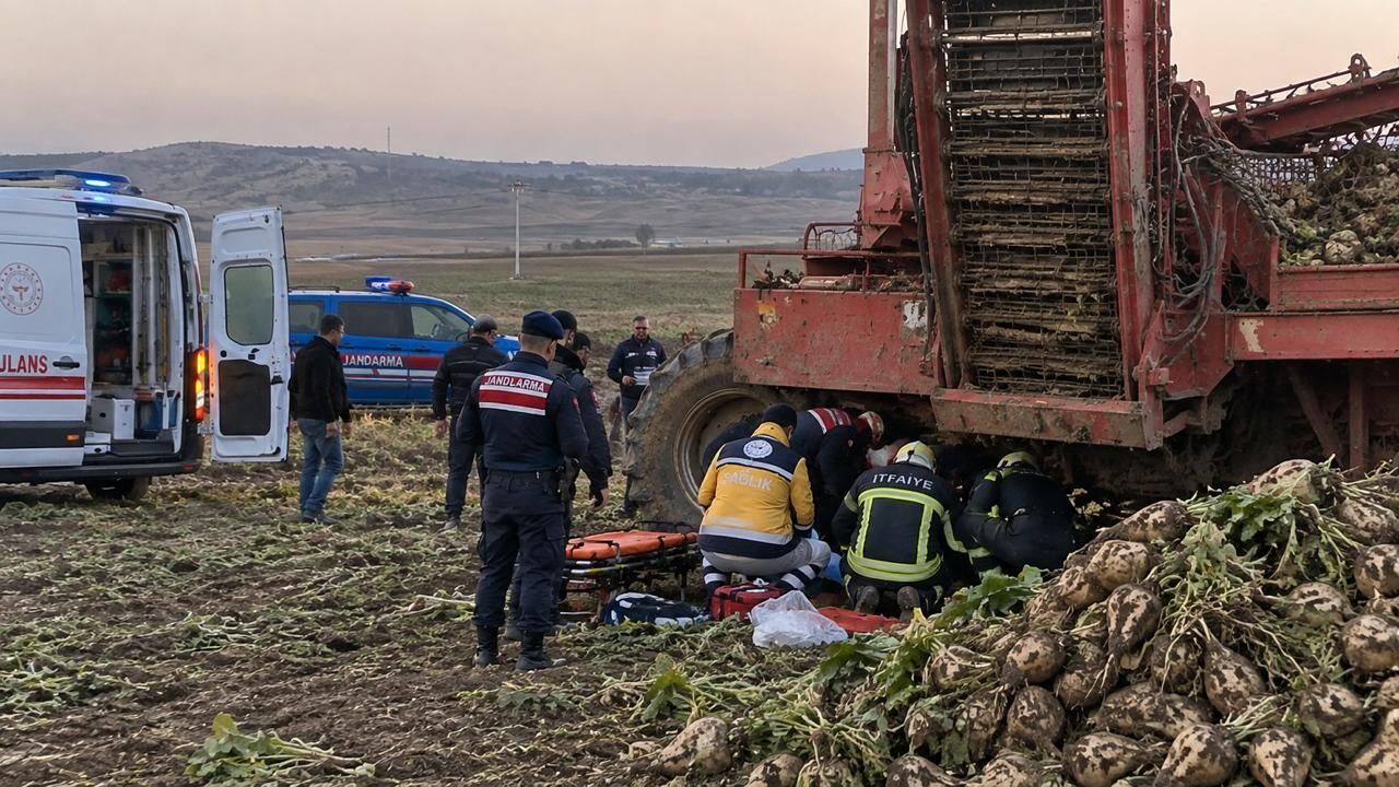 Pancar toplama makinesinin altında kalan tarım işçisi hayatını kaybetti