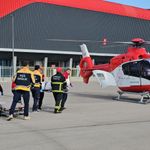 Kazada ağır yaralanan genç ambulans helikopterle Ankara'ya sevk edildi