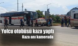 Yolcu otobüsü kaza yaptı