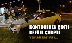 Kontrolden çıktı refüje çarptı!