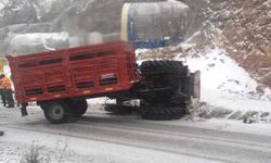 Kırkdilim'de traktör devrildi 1 yaralı