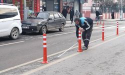 Sungurlu’da yol  bölme çalışması