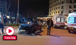 Çorum’da 2 kişinin yaralandığı kaza kamerada