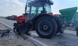 Traktör ile otomobil çarpıştı: 5 yaralı