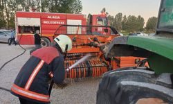 Balya makinesinde çıkan  yangına zamanında müdahale