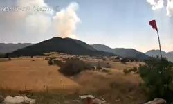 Çankırı-Kastamonu sınırındaki orman yangınının çıkış anı kameraya yansıdı