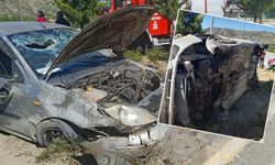 Çorum'da otomobil takla attı: 2 yaralı