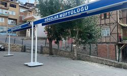 Oğuzlar Ayşe Hatun Camii’ne  hayırseverden tente desteği