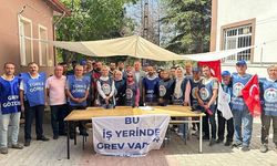 Tahtasız, grevci  işçileri ziyaret etti
