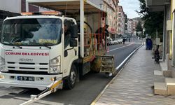 İskilip’te yolların  çizgileri yapılıyor