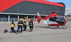 Kazada ağır yaralanan genç ambulans helikopterle Ankara'ya sevk edildi