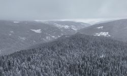Beyaza bürünen Ilgaz Dağı havadan görüntülendi